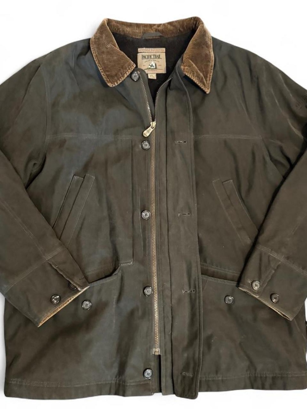 Mens Pacific Trail Heritage Collection
Olive Canvas Jacket Corduroy Collar XL